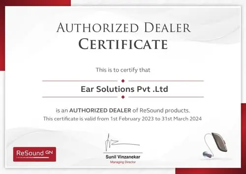 Ear Solutions Pvt .Ltd Dealer Certificate Page 0001 1