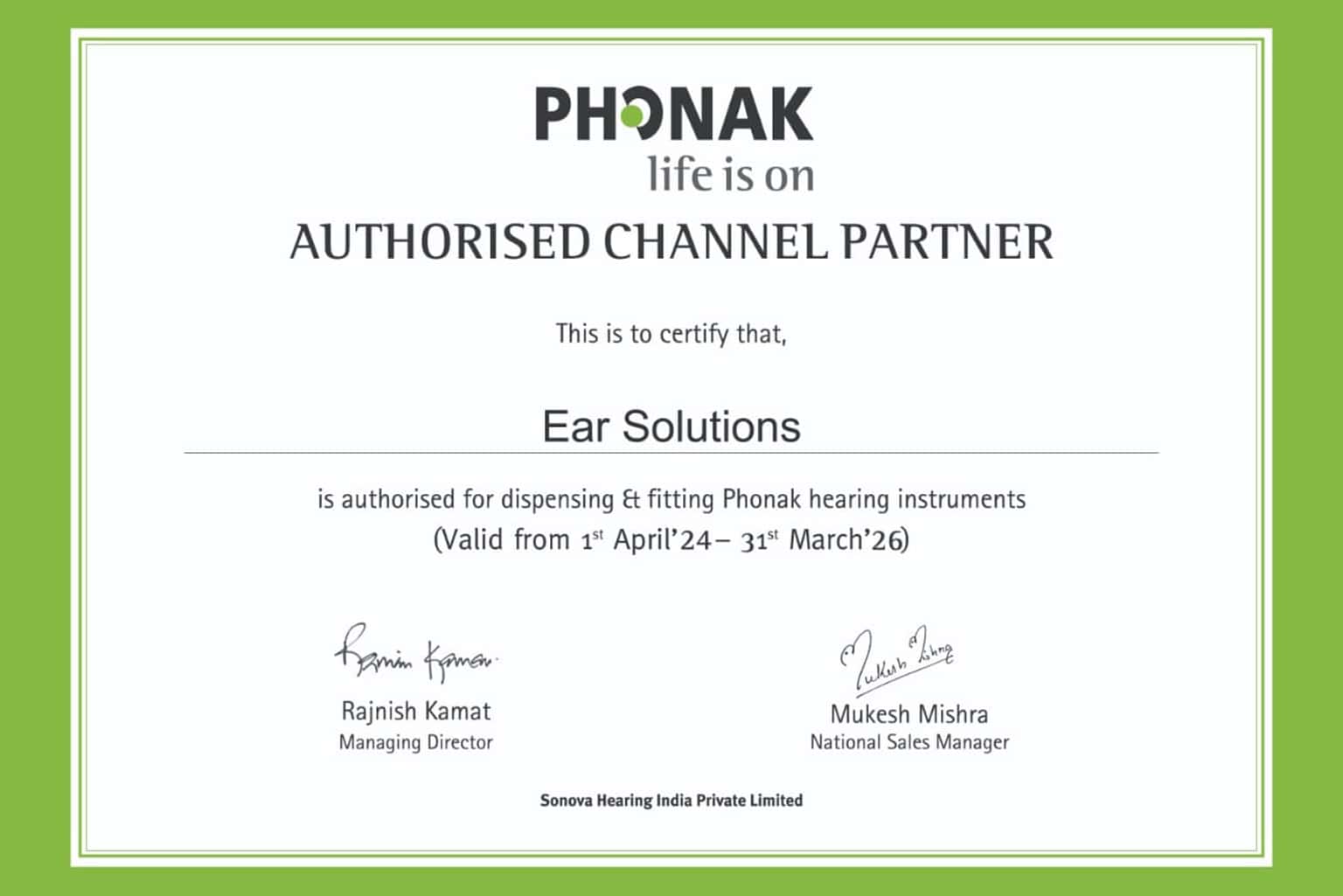 Phonak Certificate 2026