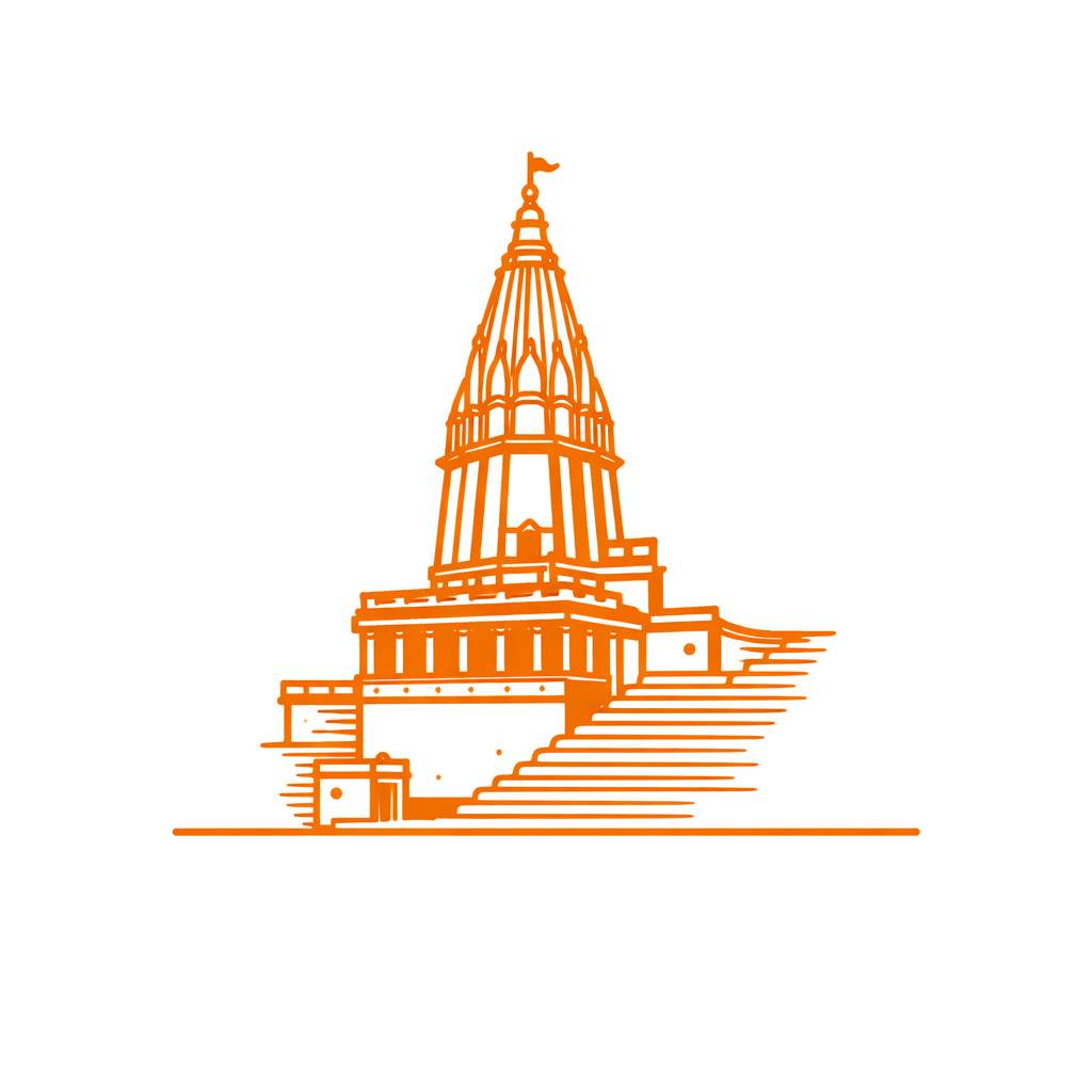 Kashi Vishwanath Temple in orange