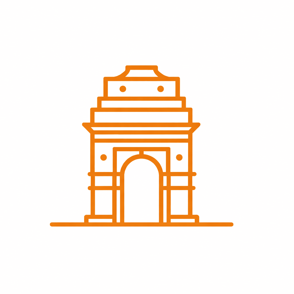 Orange Gateway of India illustration
