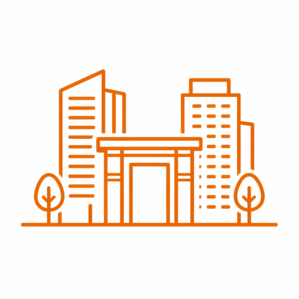 Orange gateway in Gurgaon skyline