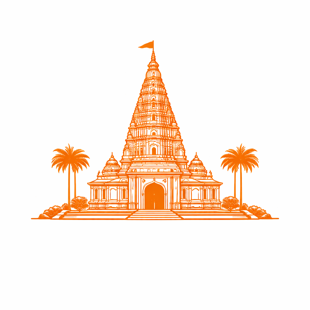 Orange temple in Thane, India