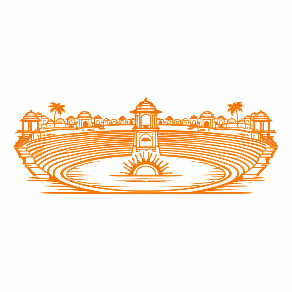 Surajkund stepped reservoir in orange (1)