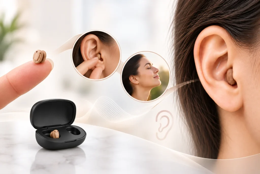 Invisible Hearing Aids Discreet Hearing Support, Custom Fit to Your Ear