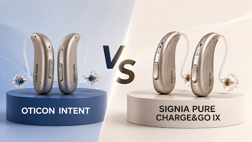 Oticon Intent vs Signia Pure Charge Go IX Which to Choose in 2026