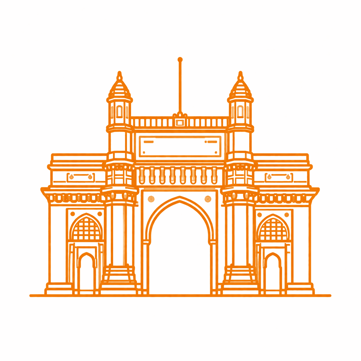 Gateway of India in orange outline