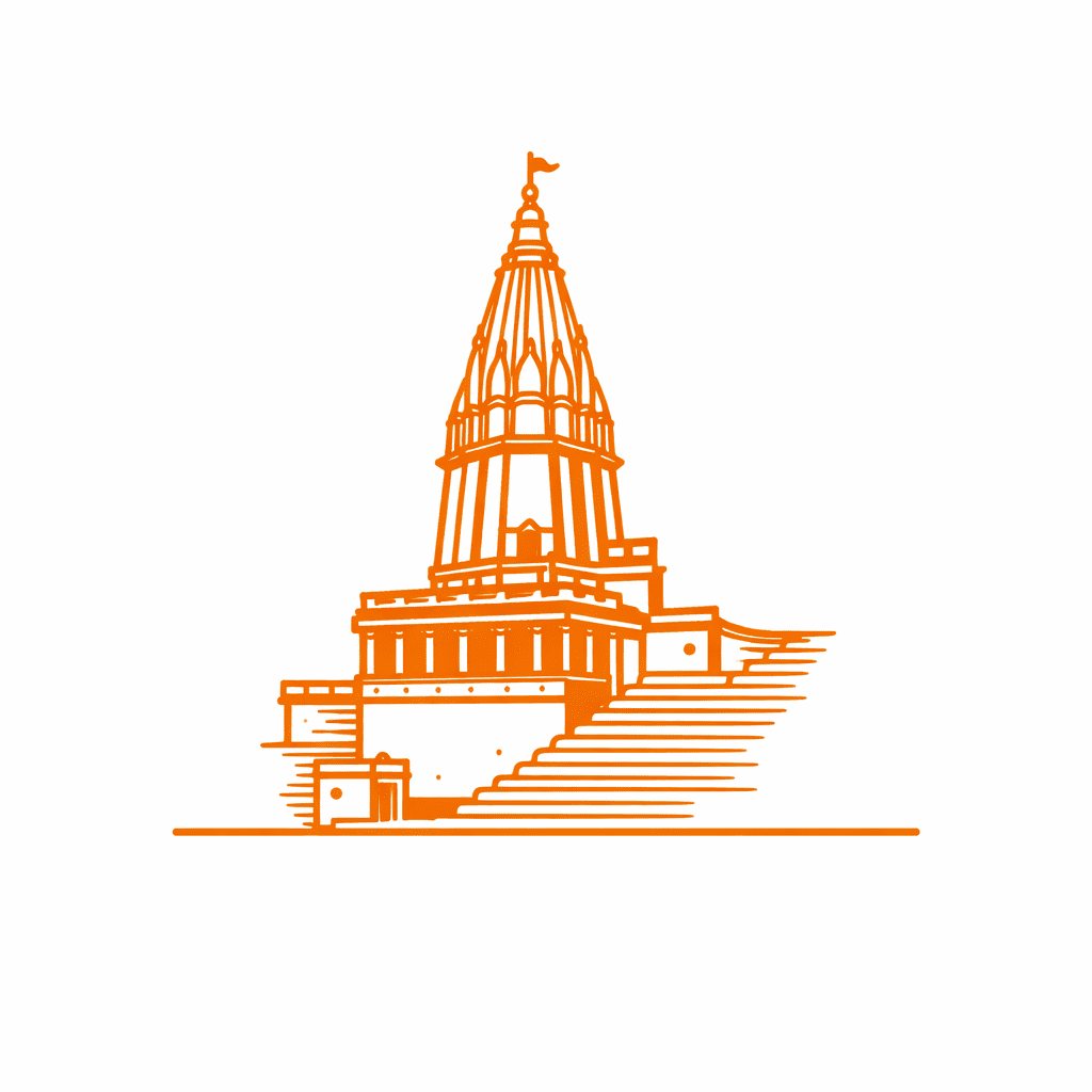 Kashi Vishwanath Temple in orange