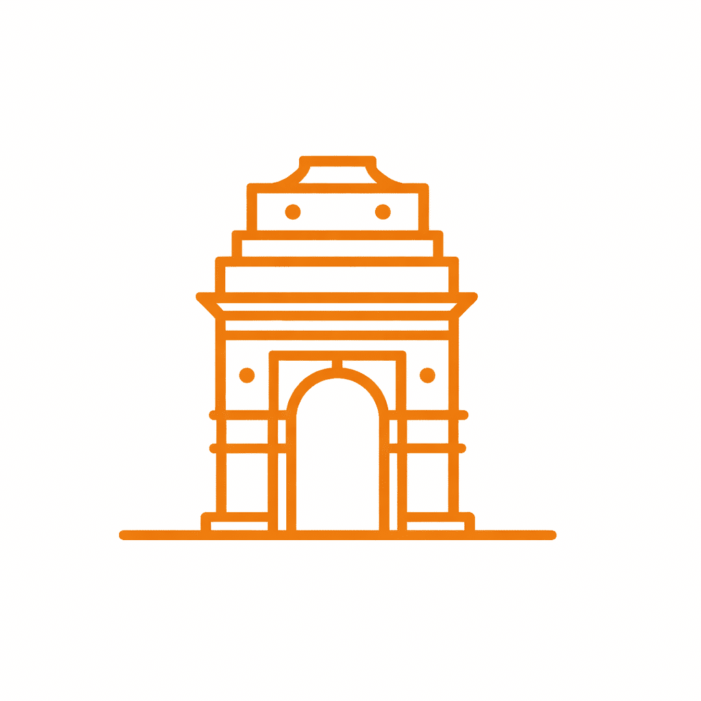 Orange Gateway of India illustration