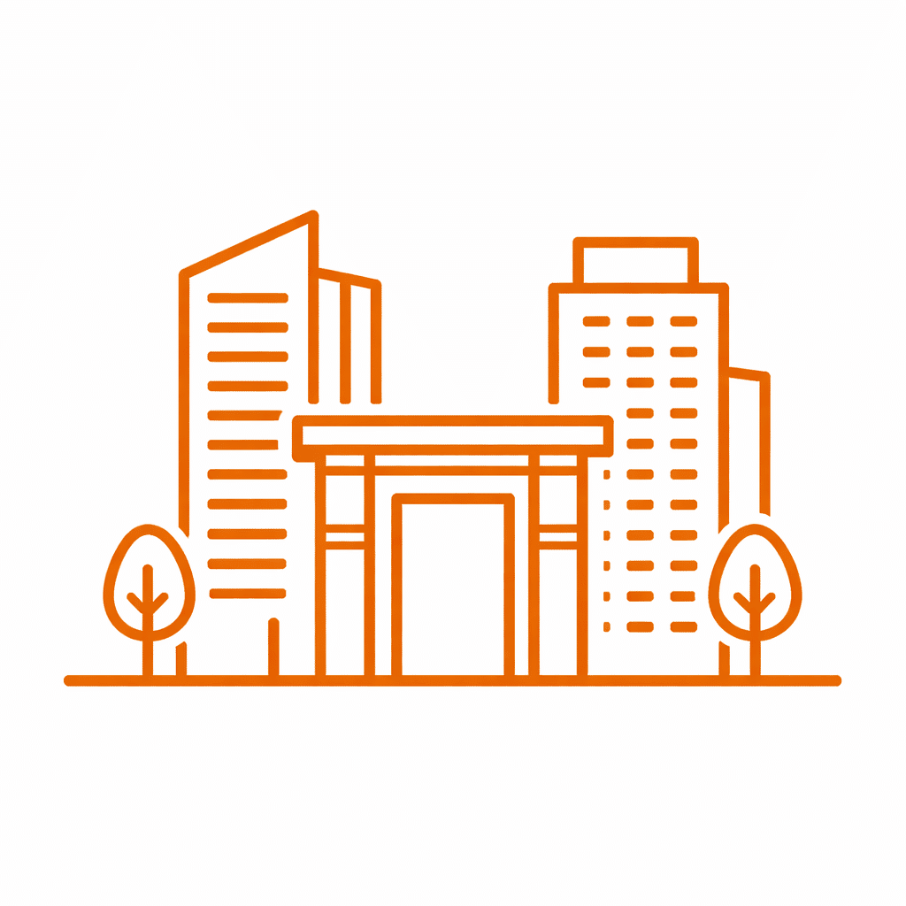 Orange gateway in Gurgaon skyline