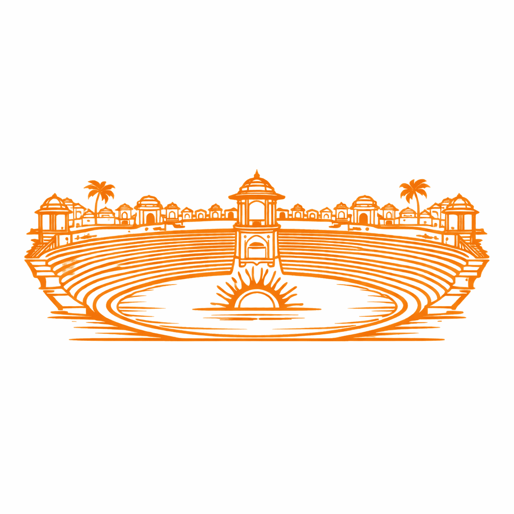 Surajkund stepped reservoir in orange (1)